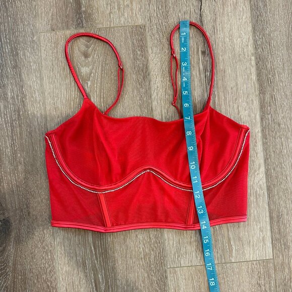 Auden Red Sparkle Corset Bra Top M - Picture 6 of 6